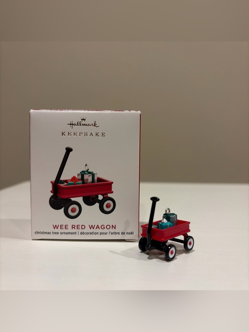 2020 Hallmark Wee Red Wagon MINIATURE Keepsake Christmas Ornament w/ Box